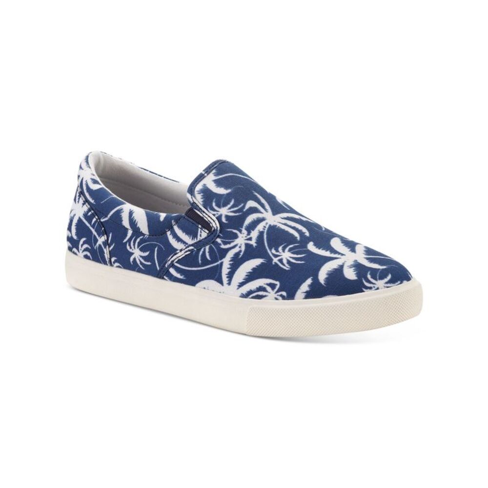 CLUBROOM Mens Navy Palm Goring Tate Round Toe Platform Slip On Sneakers 7.5 M